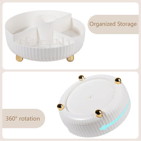 Anyoifax 360 Rotating Makeup Organizer large white top view