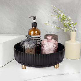 Anyoifax 360 Rotating Makeup Organizer with cosmetics displayed