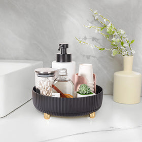 Anyoifax 360 Rotating Makeup Organizer with cosmetics displayed