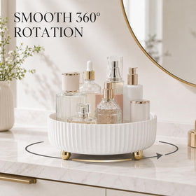 Anyoifax 360 Rotating Makeup Organizer with cosmetics displayed