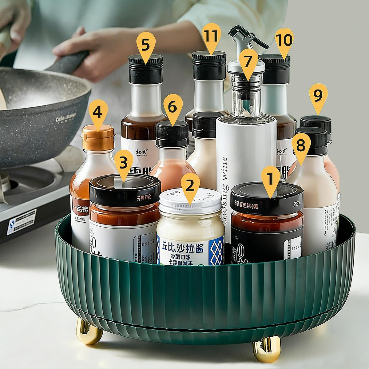Anyoifax 360 Rotating Makeup Organizer with unique lychee texture