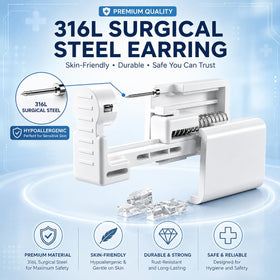 Anzero disposable ear piercing gun close-up with preloaded stud