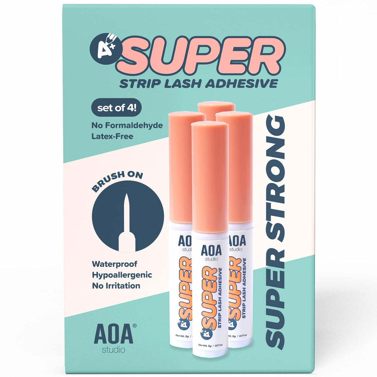 AOA STUDIO Eyelash Adhesive 4pcs packaging front view