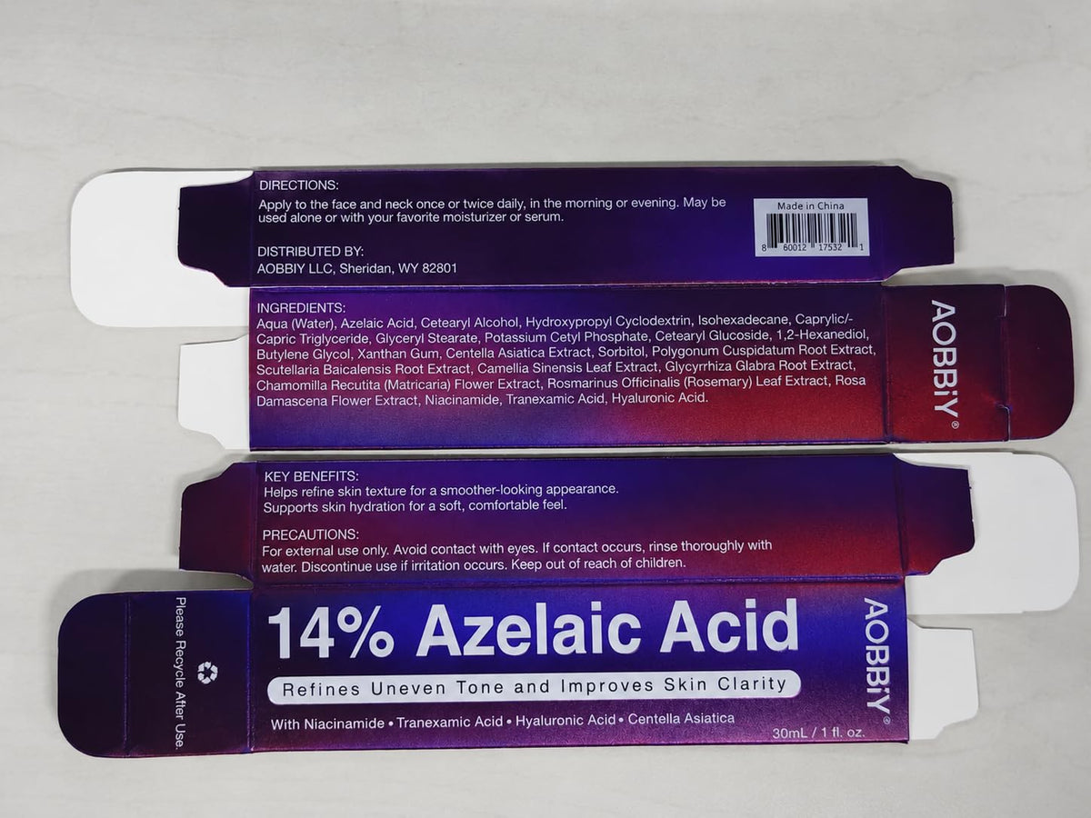 AOBBIY Azelaic Acid Cream open jar showing product