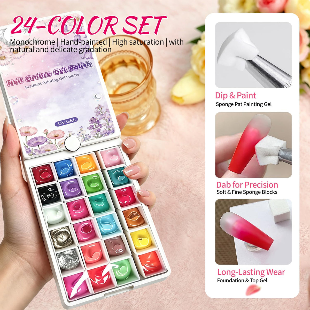 AOBOO gel polish kit showing vibrant colours
