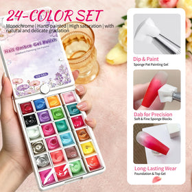 AOBOO gel polish kit showing vibrant colours