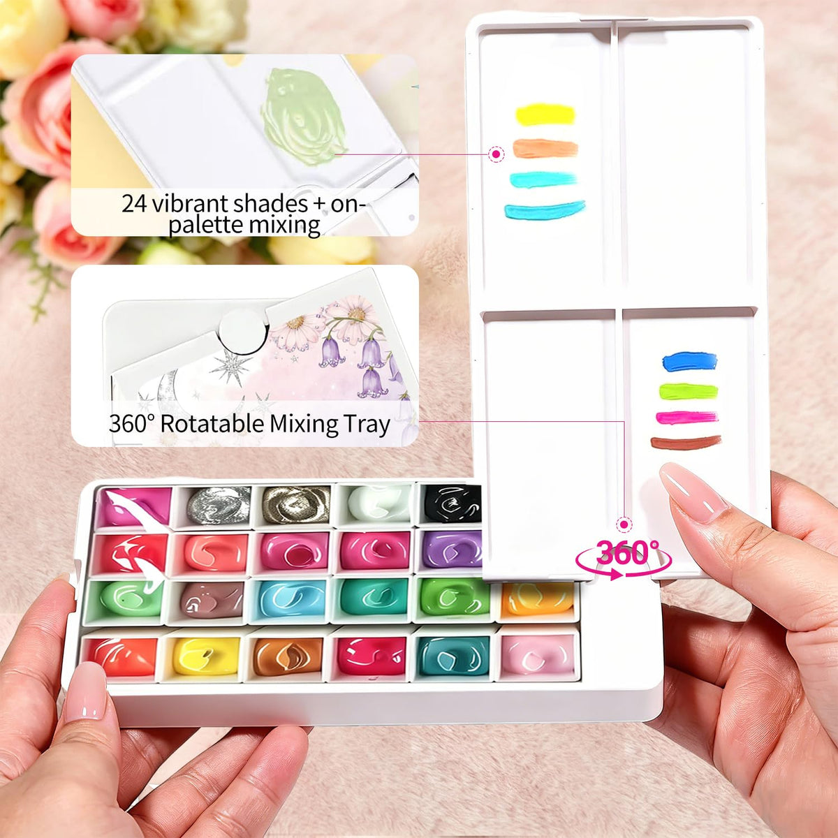 AOBOO gel polish set displayed with nail art tools
