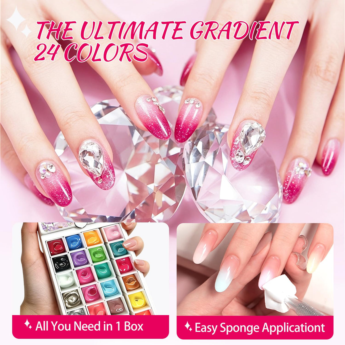 AOBOO Mini Ombre Gel Nail Polish Kit travel size