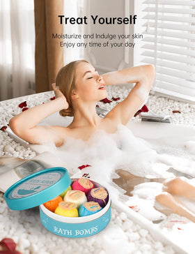 Aofmee bath bombs in a relaxing bath setting