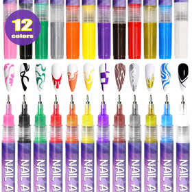 AOKELEON nail art pens set displayed on a table