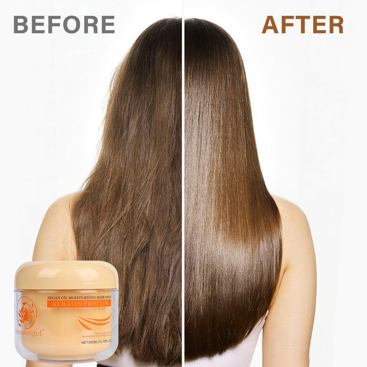 Aomimegel hair mask after use on shiny hair