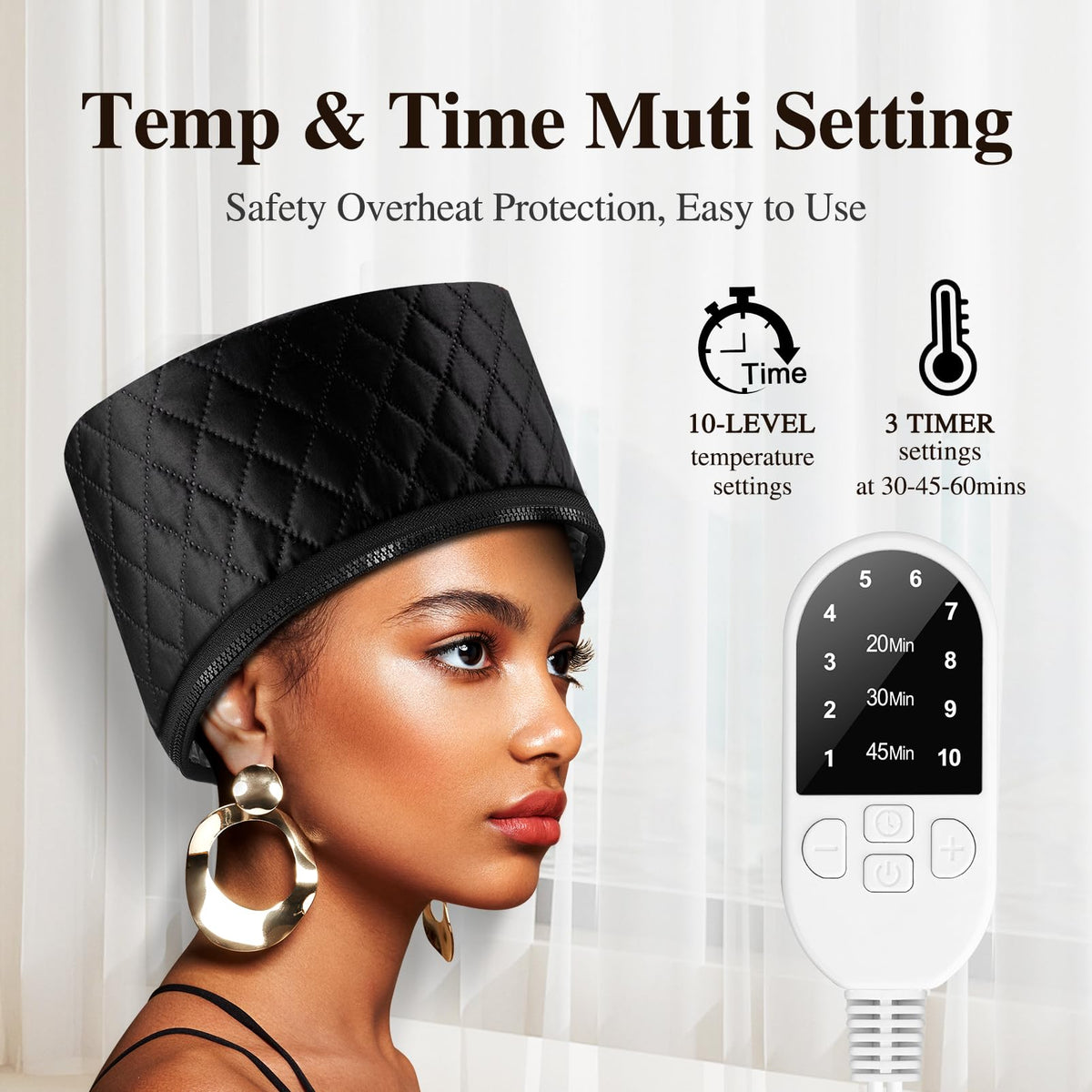 aopow Heat Cap in use on natural hair