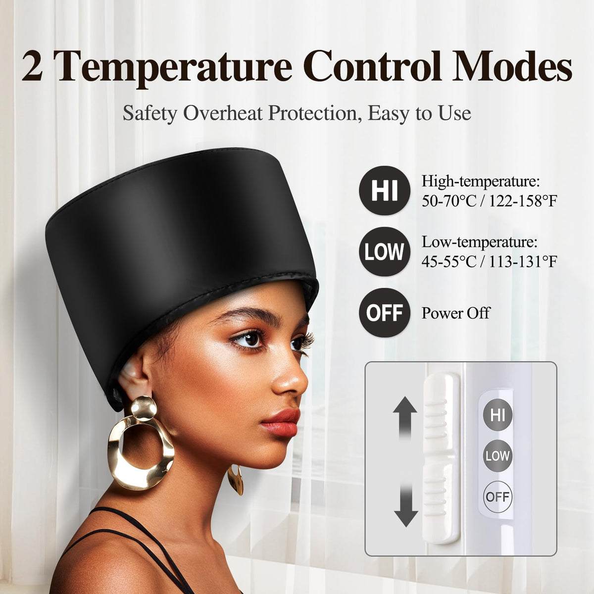 aopow Heated Electric Thermal Steamer Cap in use