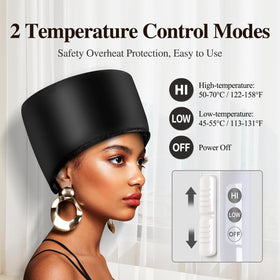 aopow Heated Electric Thermal Steamer Cap in use