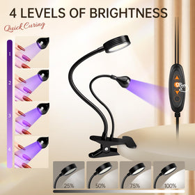 AORAEM UV LED Nail Lamp adjustable brightness settings
