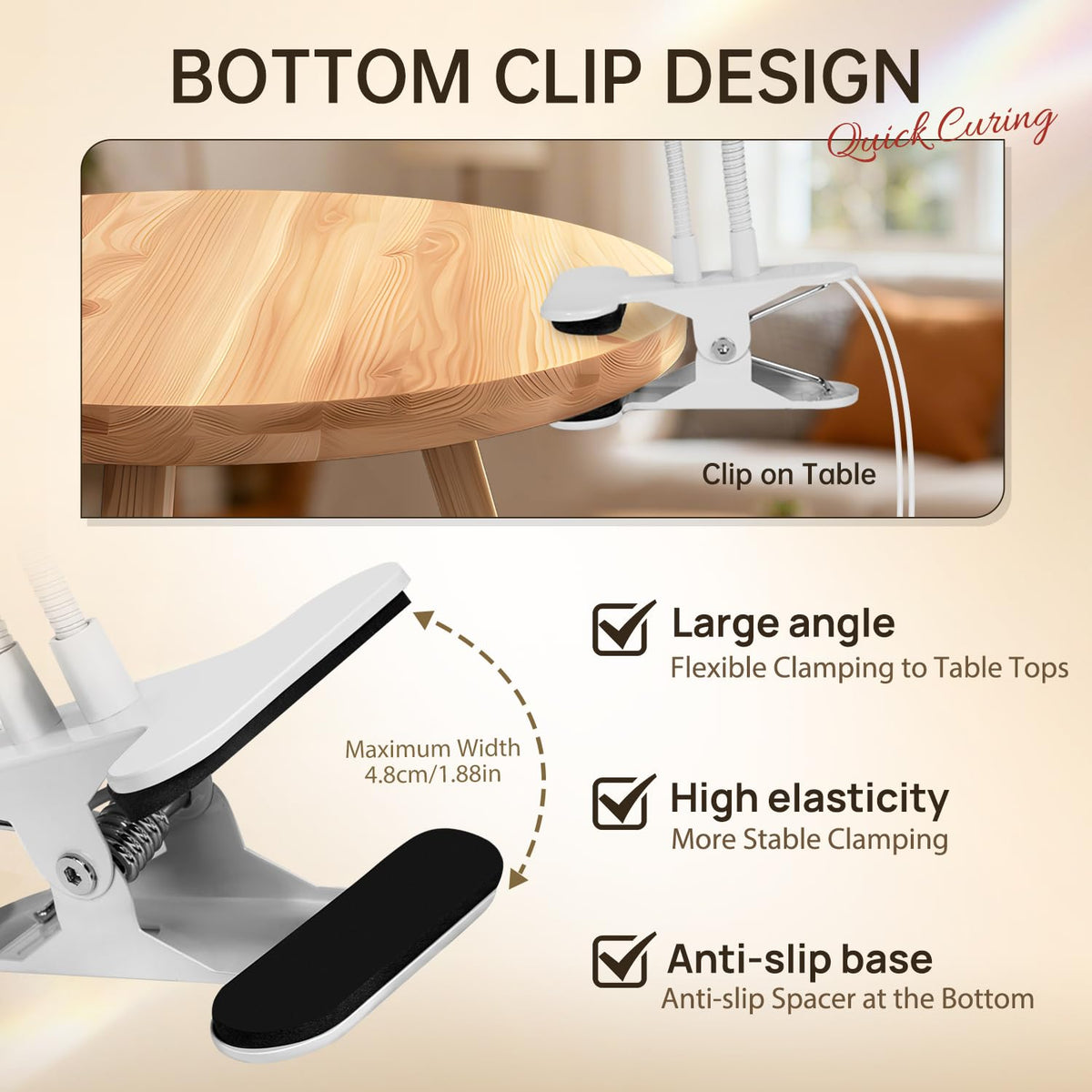 AORAEM UV LED Nail Lamp flexible gooseneck adjustment
