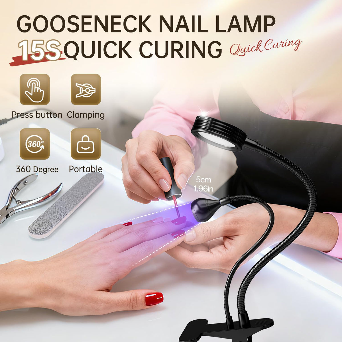 AORAEM UV LED Nail Lamp USB powered for convenience