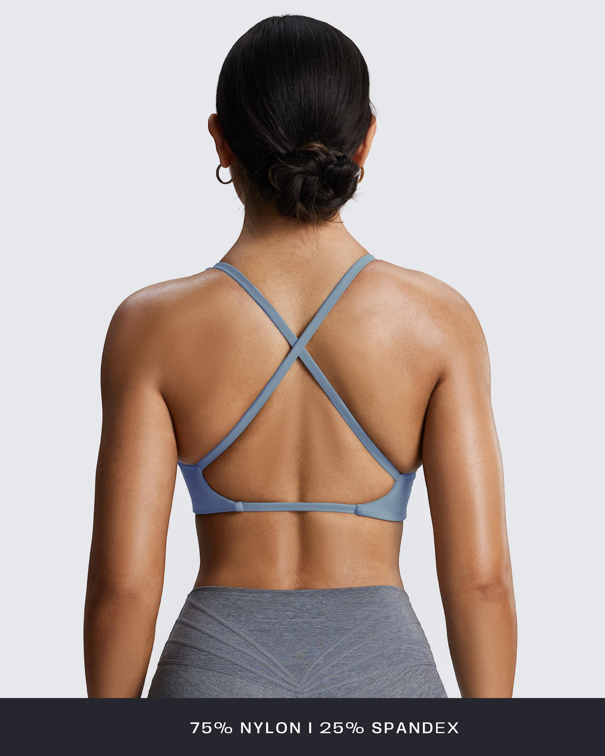 Aoxjox Sienna Twist Sports Bra Mykonos Blue close-up of padded cups