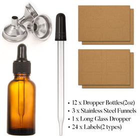 AOZITA amber dropper bottle with black lid and dropper