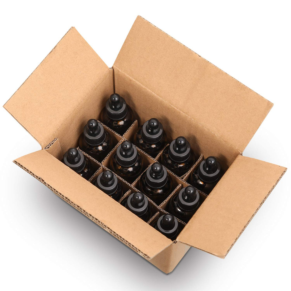 AOZITA amber glass dropper bottles in a travel bag