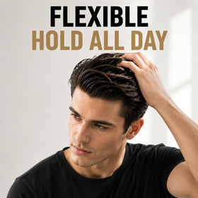 ApexFlow Water Based Hair Pomade in a bathroom setting