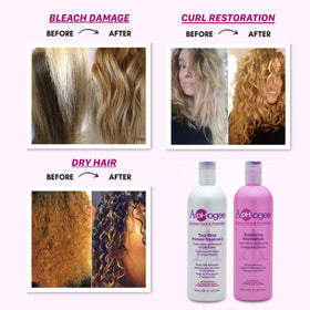 Aphogee Hair Care Double Bundle displayed on a bathroom shelf