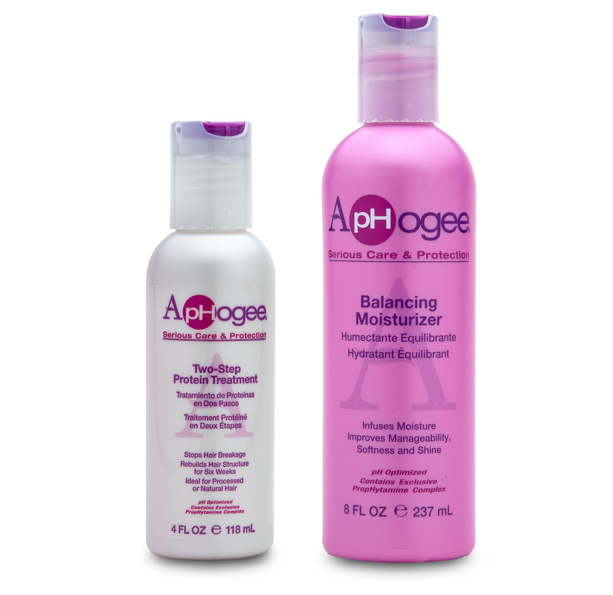 Aphogee Hair Care Double Bundle front view with protein and moisturizer