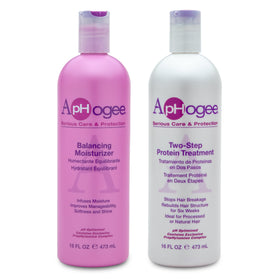 Aphogee Hair Care Double Bundle – Protein 16 fl oz and Moisturizer 16 fl oz front view
