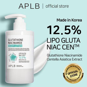 APLB Glutathione Niacinamide Body Lotion label showing key ingredients