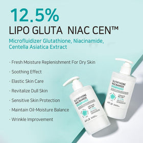 APLB Glutathione Niacinamide Body Lotion texture on a hand