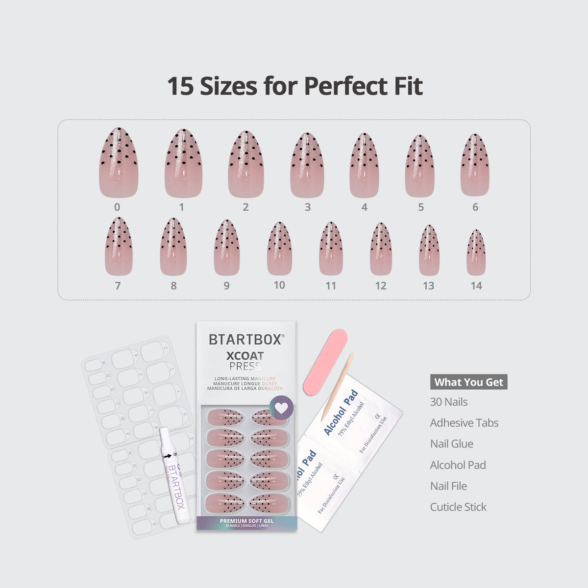 Application guide for BTArtbox Press On Nails Golden Hour Set
