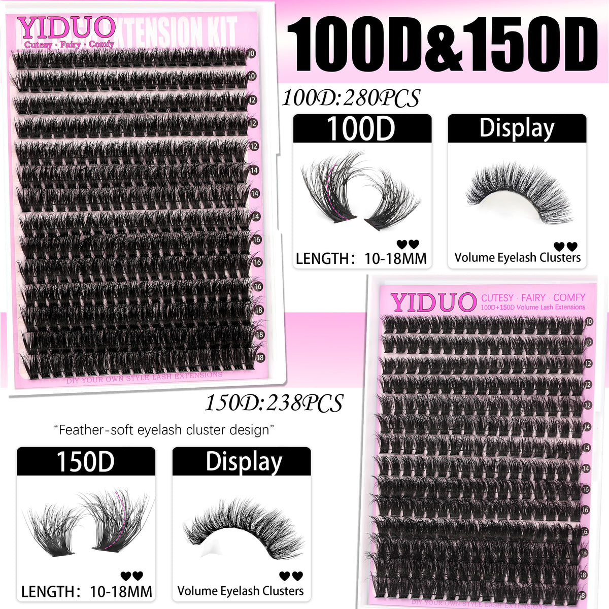 Application guide included in YIDUO Lash Clusters Kit