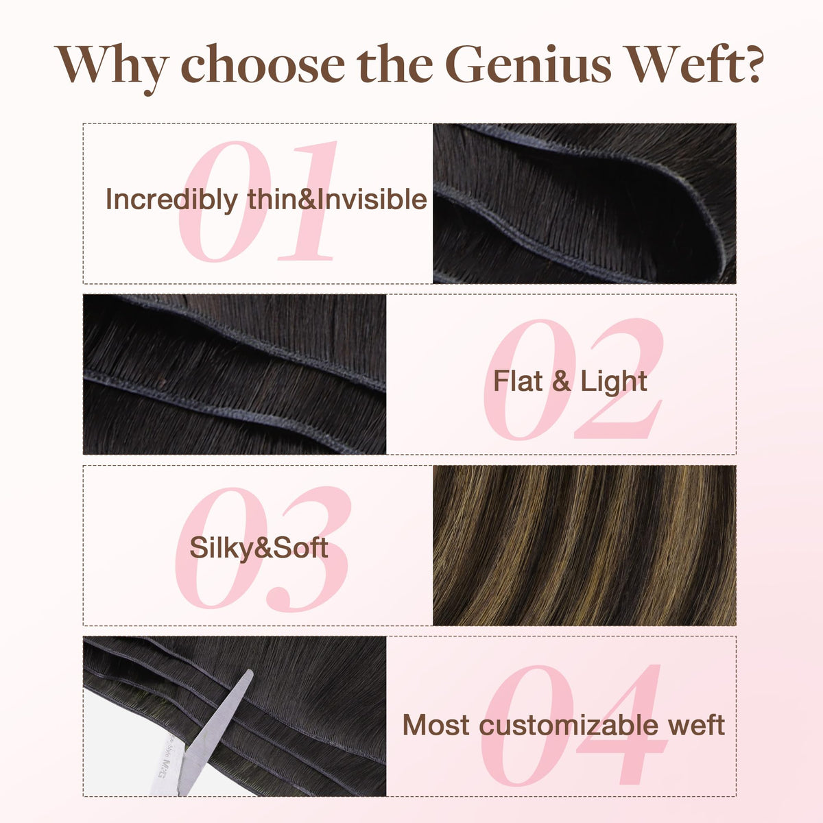 Application method for GOO GOO Genius Weft Extensions