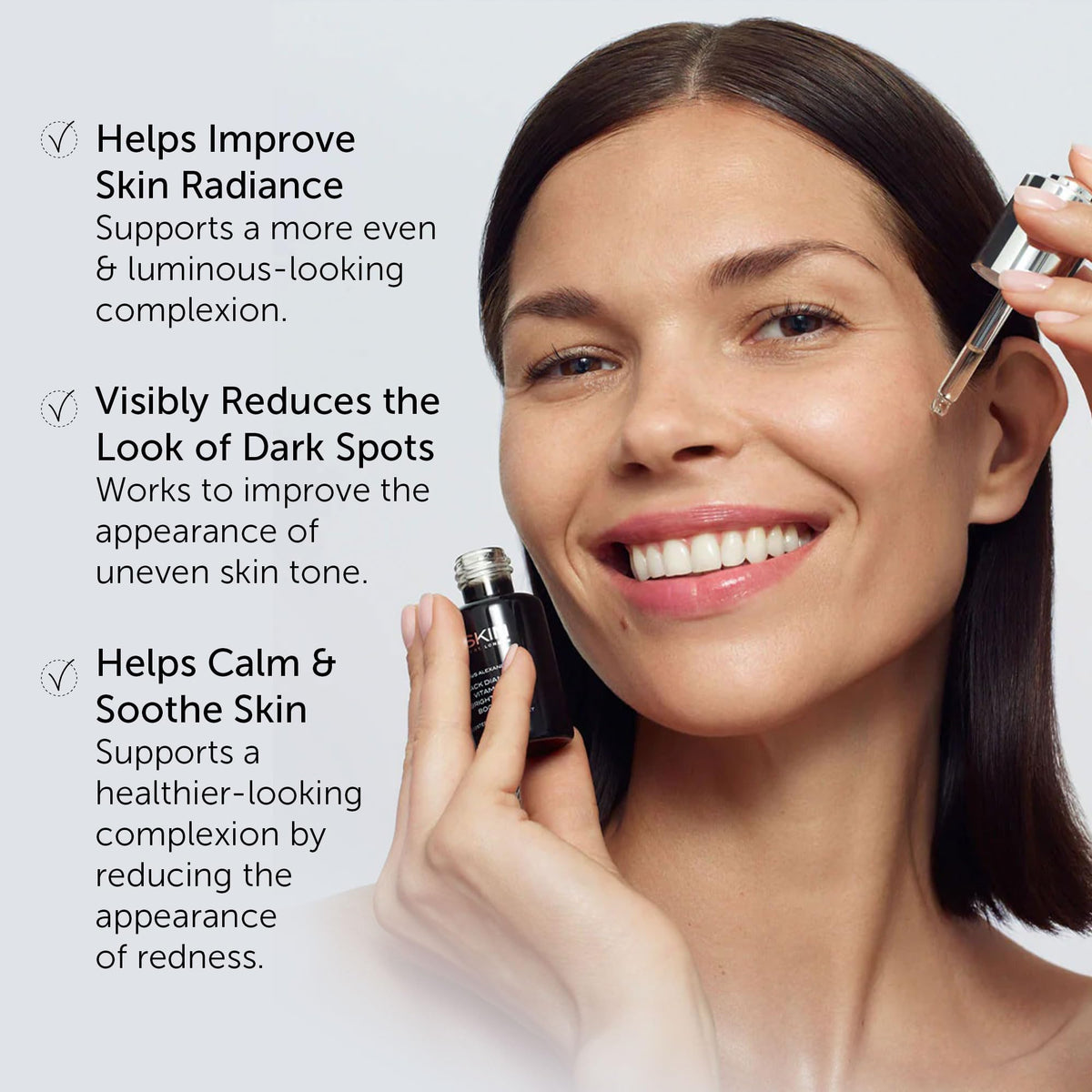 Application of 111SKIN Black Diamond Vitamin C Serum on skin