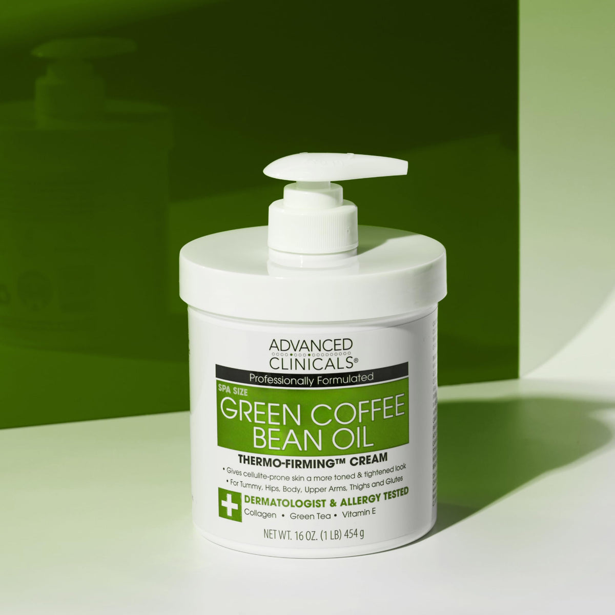 Application of Advanced Clinicals Green Coffee Bean Firming Body Lotion on skin