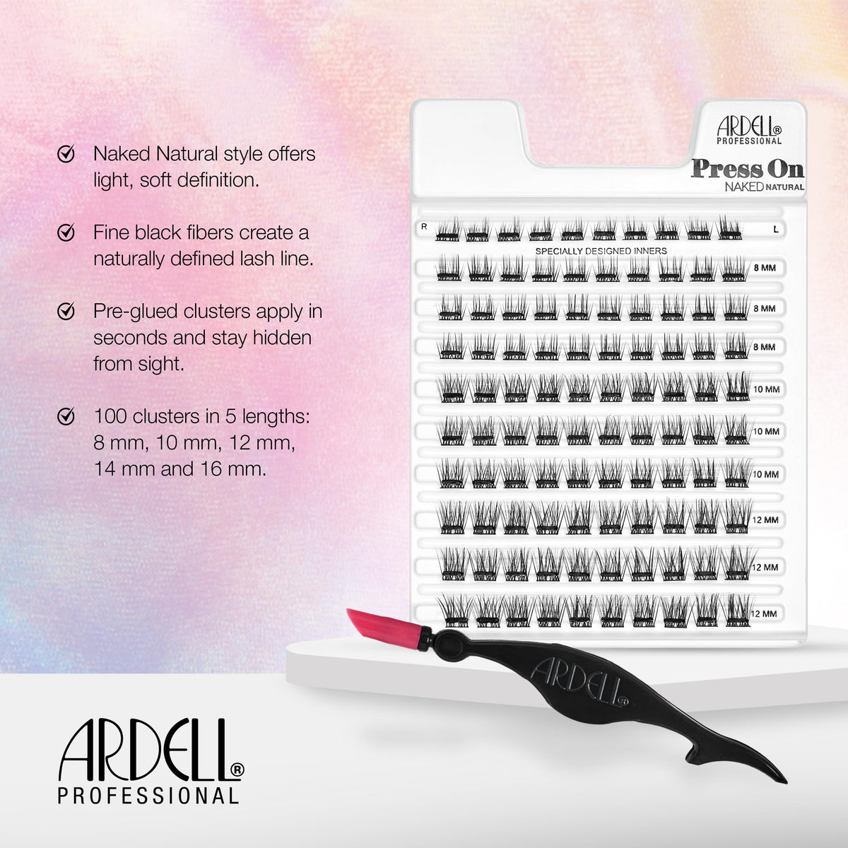 Application of Ardell Press On Lashes Naked Natural under natural lashes