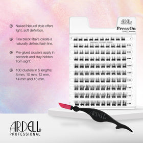 Application of Ardell Press On Lashes Naked Natural under natural lashes