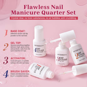 Application of AZUREBEAUTY dip powder on nails