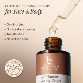 Application of Beauty by Earth Self Tanning Drops on skin