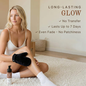 Application of Beauty by Earth tanning mousse on skin