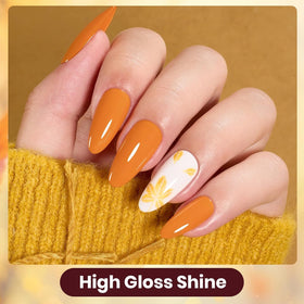 Application of Beetles gel polish on nails with a glossy finish