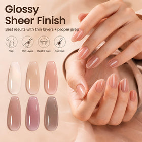 Application of beetles nude gel polish on nails