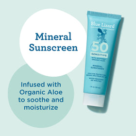 Application of BLUE LIZARD Sensitive Mineral Sunscreen Lotion on skin