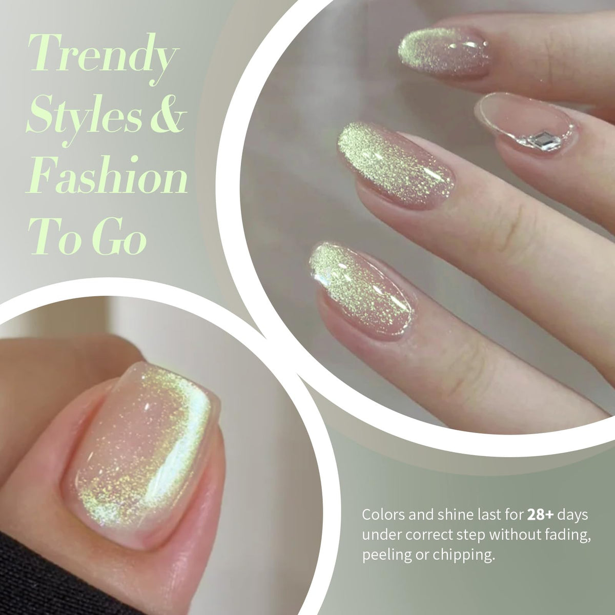 Application of Born Pretty Cat Eye Gel Nail Polish on nails