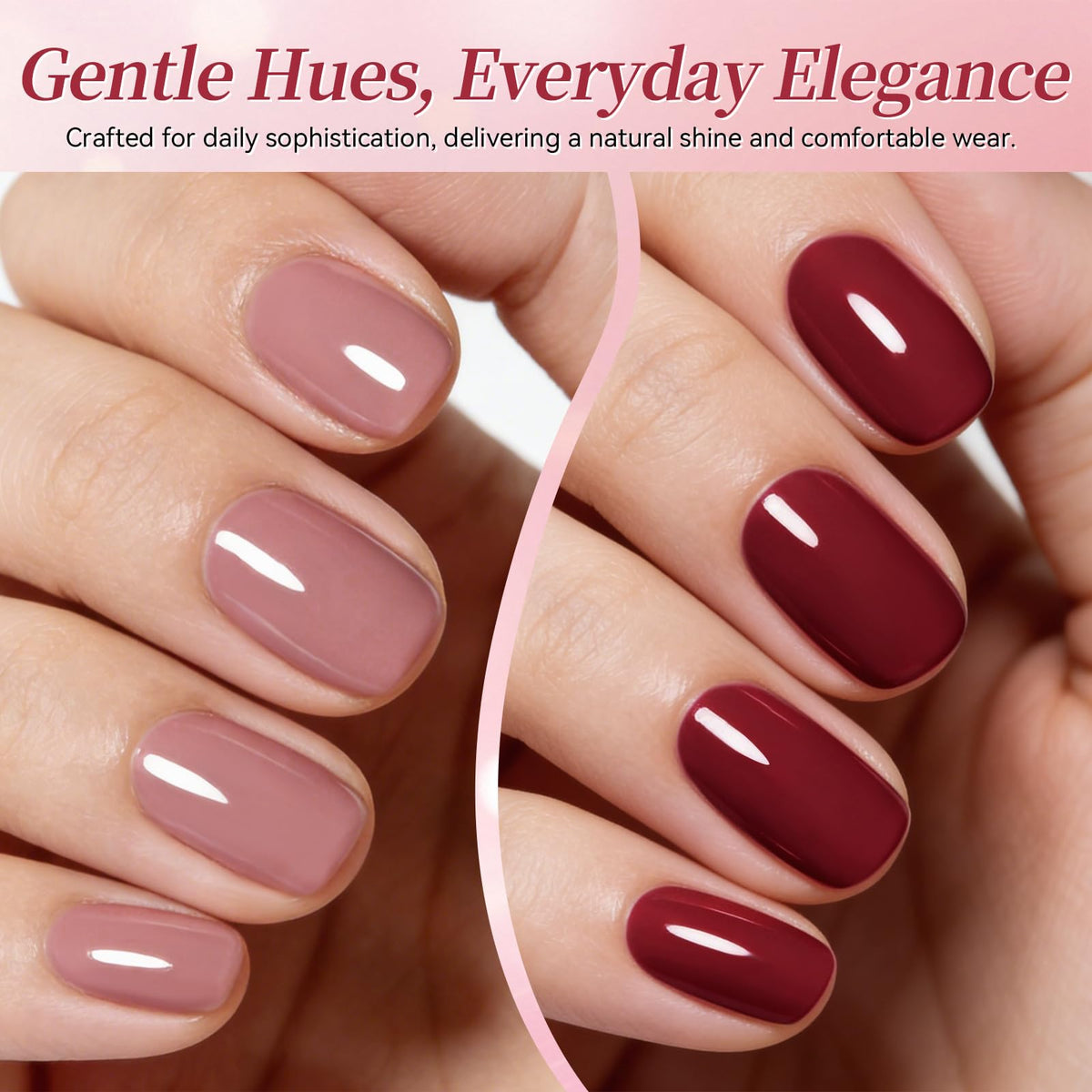 Application of Born Pretty gel polish on nails under UV lamp
