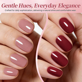 Application of Born Pretty gel polish on nails under UV lamp