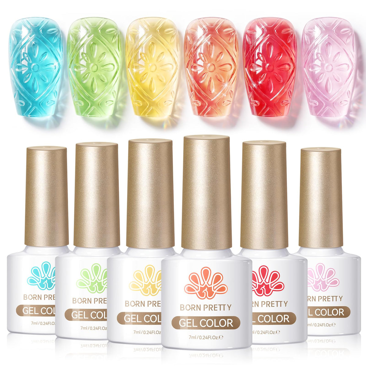 Application of Born Pretty jelly gel polish on nails