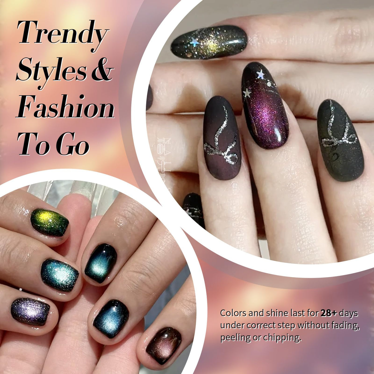 Application of Born Pretty magnetic gel polish on nails
