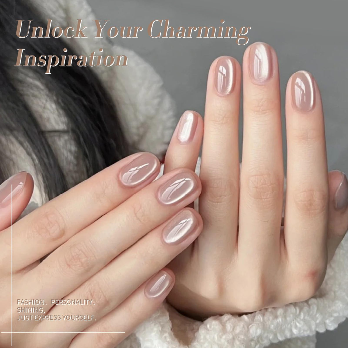 Application of Born Pretty Moonlight Nude Cat Magnetic Gel on nails