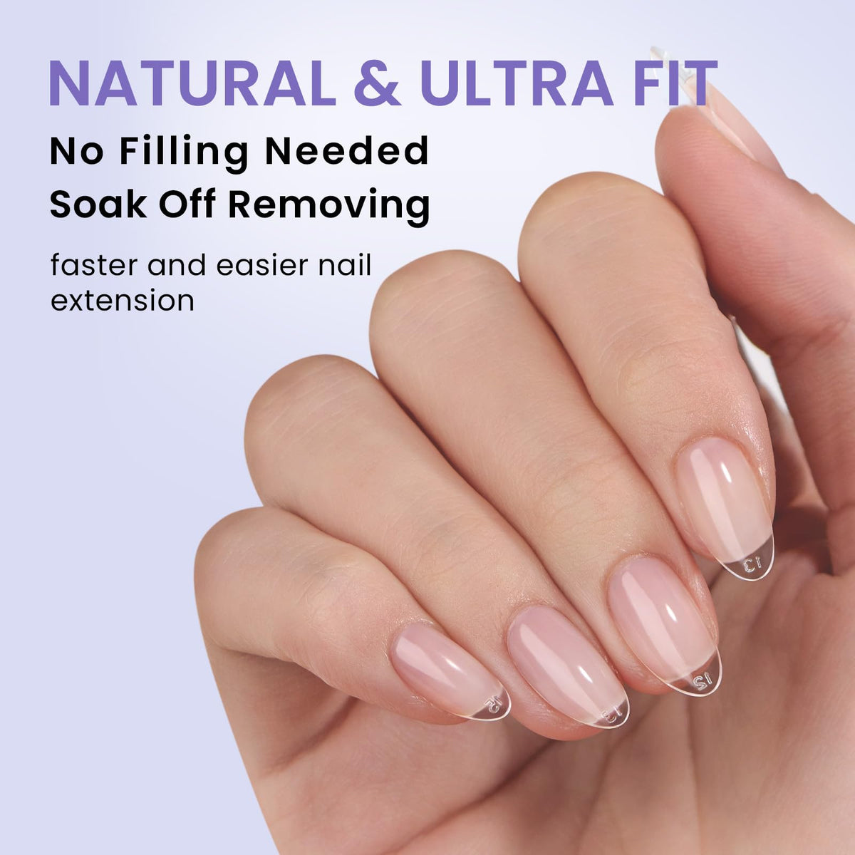 Application of BTArtbox Half Matte Gel Nail Tips on natural nails